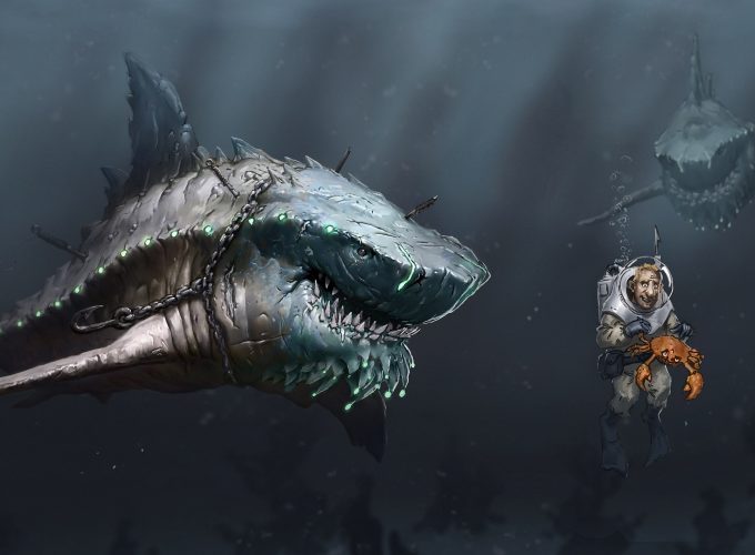 Wallpaper Megalodon, shark, art, Animals 9603712107
